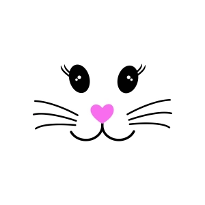 Cute Bunny Face SVG, Boy & Girl Bunny Faces SVG Easter Day SVG