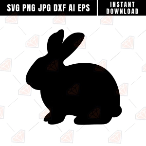 Bunny Silhouette SVG, Sitting Bunny Design