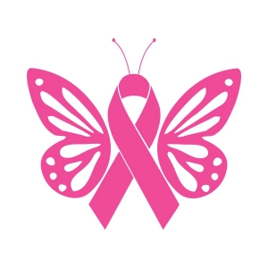 Butterfly SVG with Cancer Ribbon, Breast Cancer Butterfly SVG Butterfly SVG