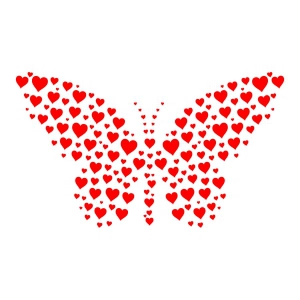 Butterfly Made with Hearts SVG, Butterfly SVG Butterfly SVG