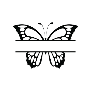 Butterfly Monogram SVG, Split Butterfly SVG for Cricut Butterfly SVG