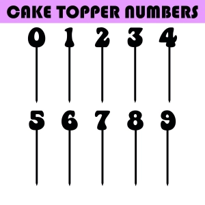 Cake Topper Numbers SVG Bundle, Birthday Toppers SVG Birthday SVG