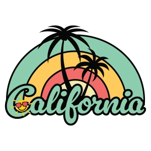 California Beach Sunset SVG, Summer State SVG USA SVG