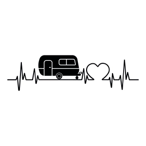 Camp Caravan Love SVG, Caravan Heartbeat SVG Camping SVG