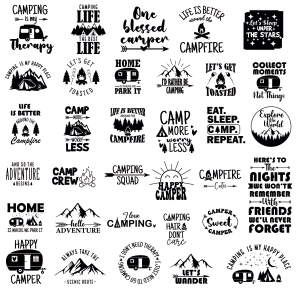 Camping Bundle SVG, 37 Camper SVG Designs Camping SVG