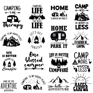 Camping SVG Bundle, 37 Camper SVG Designs Camping SVG