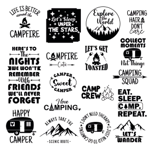 Camping Bundle SVG, 37 Camper SVG Designs Camping SVG