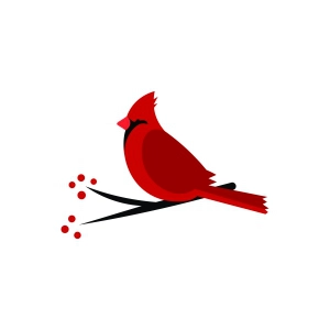 Cardinal on Branch SVG Cut File, Cardinal SVG Bird SVG