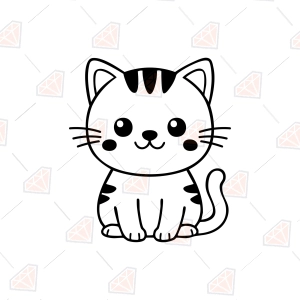 Cartoon Cat SVG – Cute Cartoon Cat Cut File