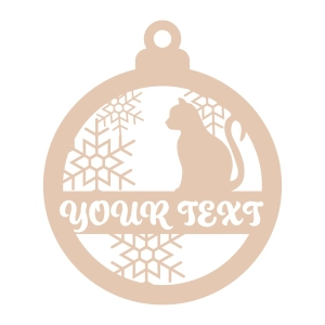 Cat Christmas Ornament Personalized SVG Cut File Christmas SVG