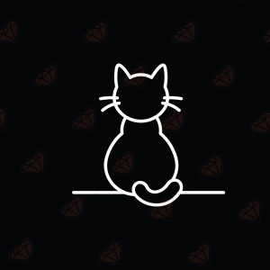 Cat Decal SVG Cut File – Minimalist Line Art Sitting Cat