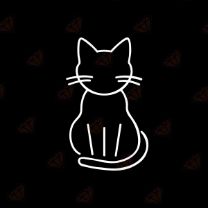 Cat Decal SVG – Minimalist Line Art Cat Cut File