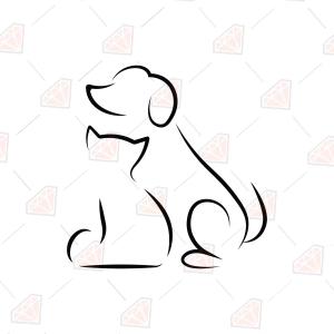 Cat Dog SVG Outline – Pet Lover Cut File