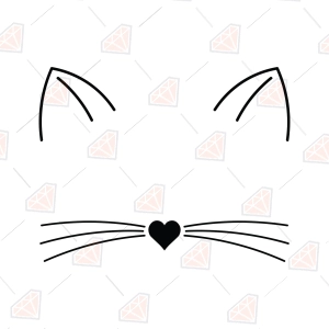 Cat Ears with Whiskers SVG