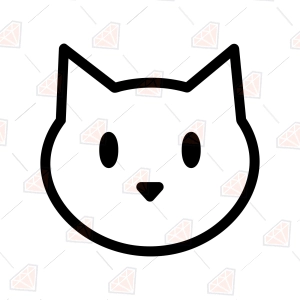 Cat Icon SVG, Simple Cat Face Outline