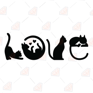 Cat Love SVG with Poses