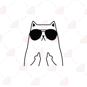 Cat Middle Finger SVG – Funny Sassy Cat Cut File