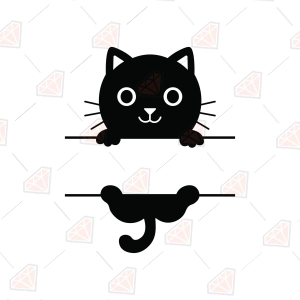 Cat Monogram SVG – Cat Split Frame Cut File