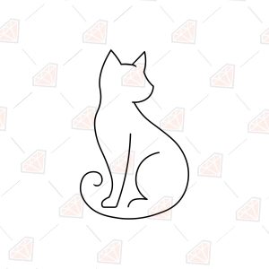 Cat Outline SVG – Cat Line Art Cut File 