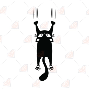 Cat Scratching SVG – Funny Cat Silhouette Cut File