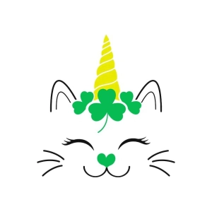Cat Shamrock SVG, St Patrick's Cat SVG Cut File Shamrock SVG