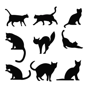 Cat Silhouette SVG Bundle, 9 Cat Designs Cat SVG