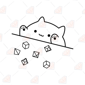 Cat Throwing Dice SVG – Cute RPG Tabletop Cat Cut File