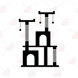Cat Tree SVG – Cat Tower Silhouette Cut File Tee