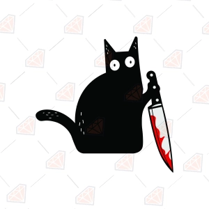 Cat With Knife SVG – Funny Meme Cat Cut File