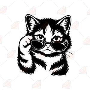 Cat with Sunglasses SVG - Cool Cat Cut File