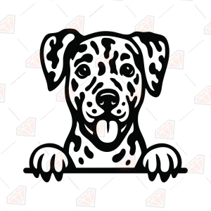 Catahoula Leopard Dog Peeking SVG