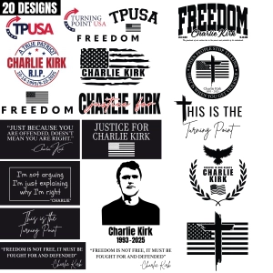 Charlie Kirk SVG Bundle, Charlie Memorial SVGs USA SVG
