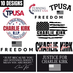 Charlie Kirk SVG, Memorial American Patriot SVG Bundle USA SVG