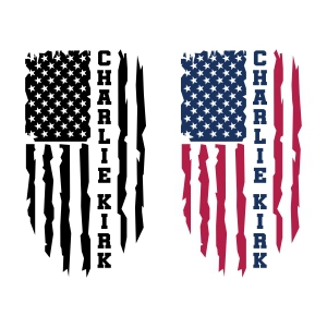 Charlie Kirk SVG with Distressed Flags USA SVG