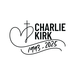 Charlie Kirk SVG with Heart and Cross, 1993 - 2025 SVG USA SVG