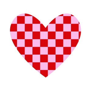 Checkered Heart Valentine's Day SVG, Instant Download Valentine's Day SVG