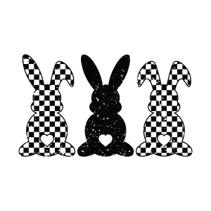 Checkered Distressed Easter Bunny SVG Bunnies SVG