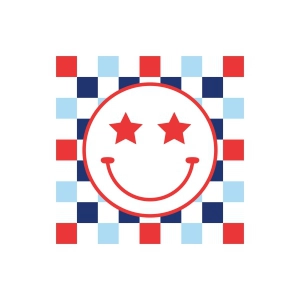 Checkered Smiley Face SVG, 4th of July 4th Of July SVG
