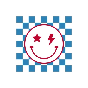 Checkered Smiley Face SVG for 4th of July 4th Of July SVG