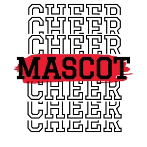 Cheer Mascot with Brush SVG Cut File, Cheer Instant Download T-shirt SVG
