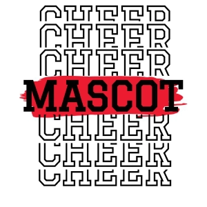 Cheer Mascot with Brush SVG Cut File, Cheer Instant Download Cheerleading SVG