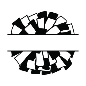 Cheer Pom Pom Monogram SVG Cut File Cheerleading SVG