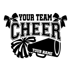 Cheer SVG with Megaphone and Pom Pom, Mascot SVG Cheerleading SVG