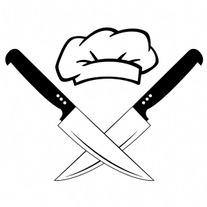 Chef Hat SVG with Crossed Knives, Chef Knives SVG 