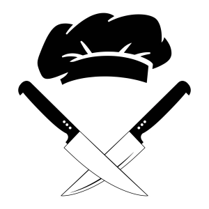 Chef Hat SVG with Cross Knife, Chef Logo Kitchen Utensils