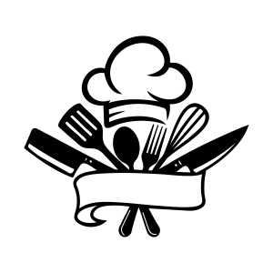Chef Logo SVG, Culinary Monogram SVG for Cricut & Silhouette Illustrations