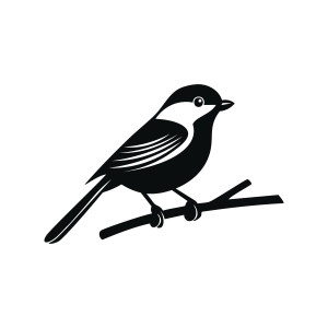 Chickadee on Branch SVG, Bird SVG Bird SVG
