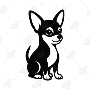 Chihuahua SVG – Cute Sitting Chihuahua Silhouette