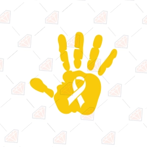 Childhood Cancer Awareness Ribbon Hand SVG – Awareness Cut File