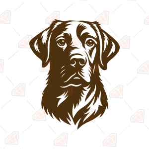 Chocolate Lab SVG – Labrador Dog Head Silhouette